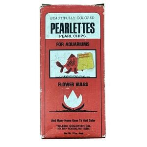 VTG Old Aquarium Pearlettes Pearl Chips Toledo Goldfish Company Box Flower Bulbs